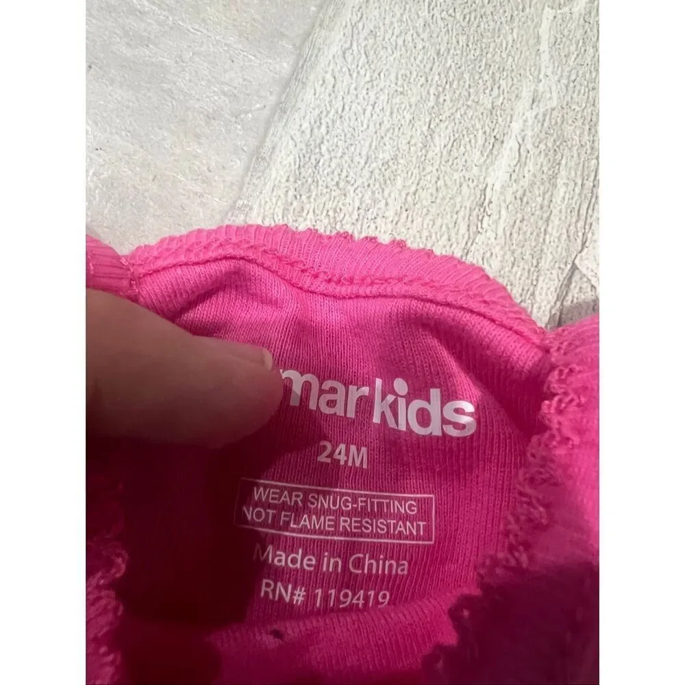 Komar Kids Pink Skeleton Glow In The Dark 2pc Jammy Set Girls 24 Months NEW